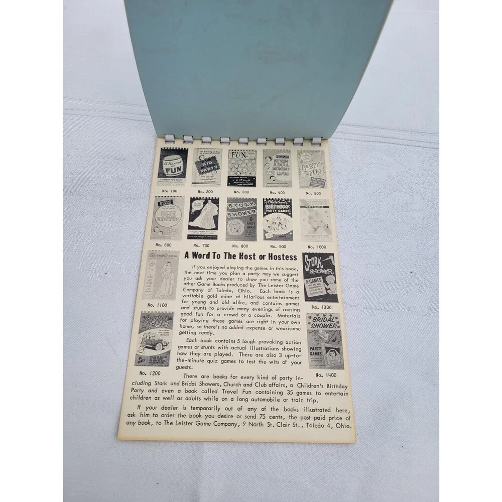 Vintage Mid Mod 1950s Children's Party Games Booklet Ephemera Leister Toledo OH